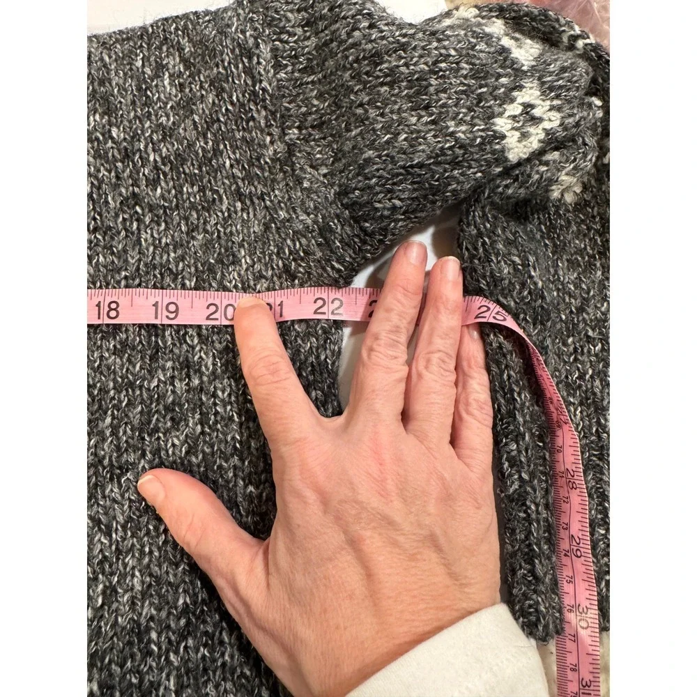 mi ami Women's M Grey Fair Isle Turtleneck Sweater Pullover Forever 21 - Picture 7 of 10